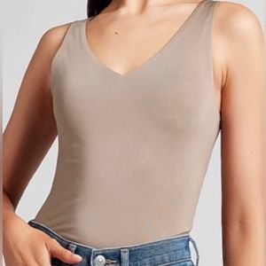 Express - Body Contour V- Neck Thong Body Suit